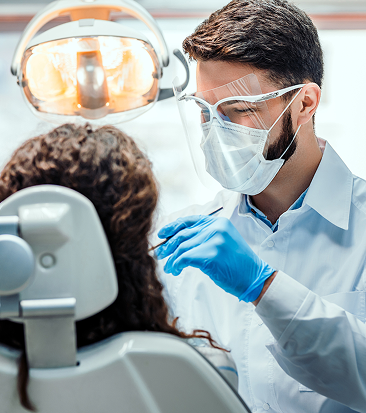 Types of dental fillings illustration